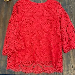 Red lace top